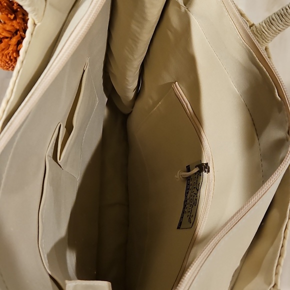 NEW! SUN N SAND Checkered Straw Pom Pom Tote Beach Bag. - Picture 7 of 7